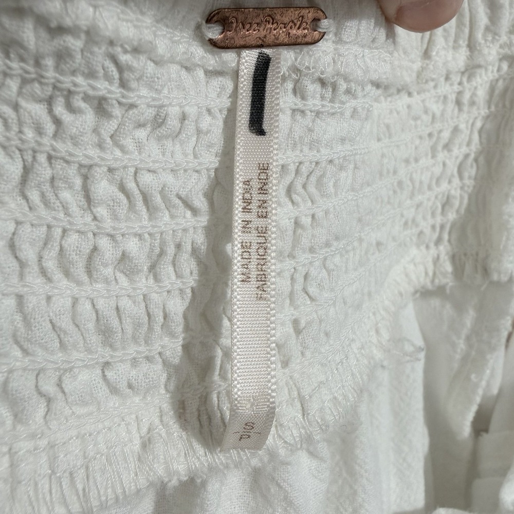 Free People Crochet Top Lovey Maxi Dress White Bride Beach Sz Sm Resort Summer - Picture 9 of 14